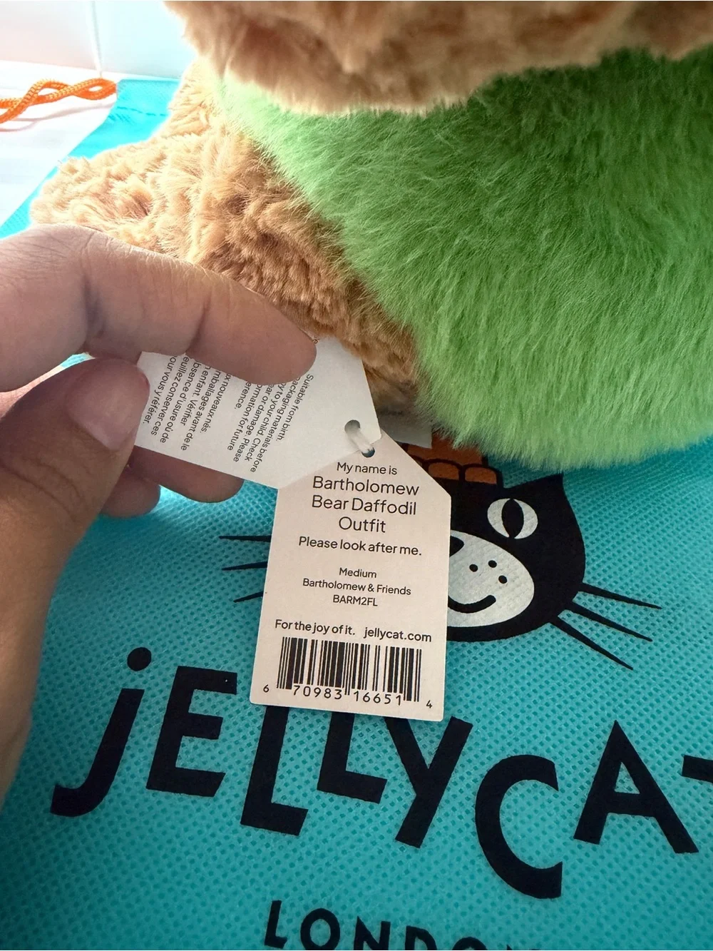 Jellycat Bartholomew Bear Daffodil